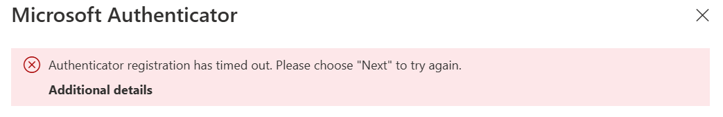 Timeout when adding an authenticator